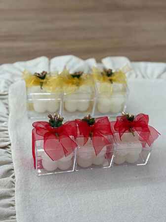 Söz Nişan Nikah Sünnet Hediyesi Dekoratif Mika Kutuda Tasarım Bubble Mum