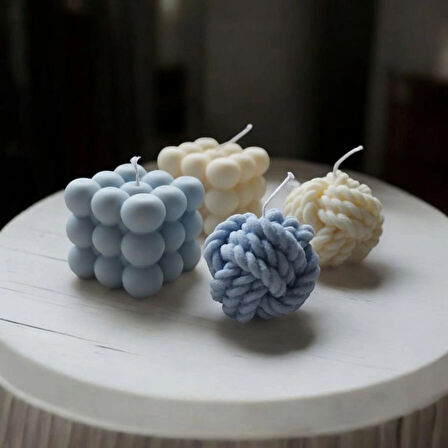 Pinterest 2li Bubble ve 2'li Mini Yumak Kokulu Mum Seti