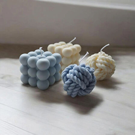 Pinterest 2li Bubble ve 2'li Mini Yumak Kokulu Mum Seti