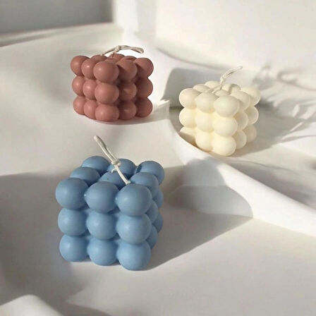 Bohem 3'lü Pastel Renkli Kokulu Bubble Mum Seti