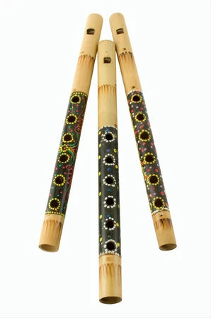 İşlemeli Bambu Flüt