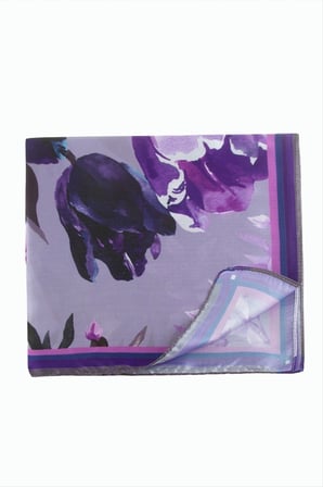 Orkide Desenli Zr Şifon Fular 50*50 cm