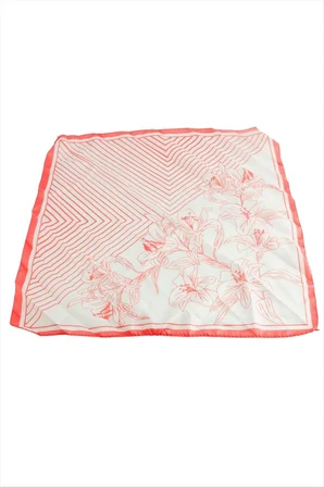 Çiçek Desenli Zr Saten Fular 50*50 cm