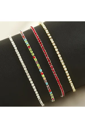 2 mm Minik Şerit Taşlı Suyolu Bileklik