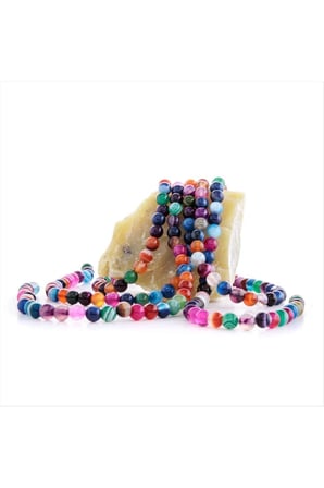 8 mm Damarlı Karışık Akik Taşı