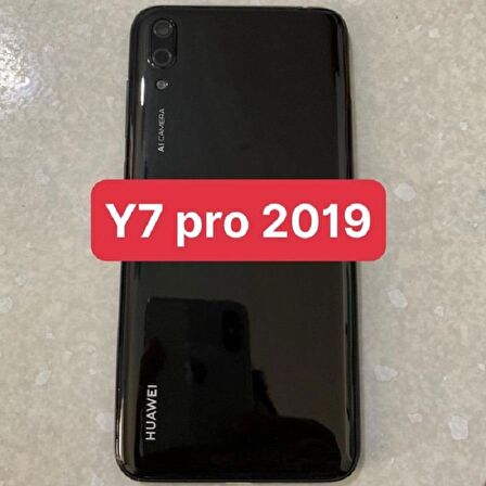 Gmr Huawei Y7 Pro 2019 Kasa Arka Pil Batarya Kapağı ( tuş ve kamera lensli ) SİYAH