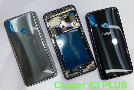 Gmr Casper Via A3 Plus Orta Kasa + Arka Kapak Pil Batarya Kapağı siyah