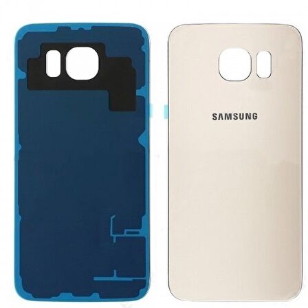 Samsung Galaxy S6 Arka Batarya Pil Kapağı-gold Nx