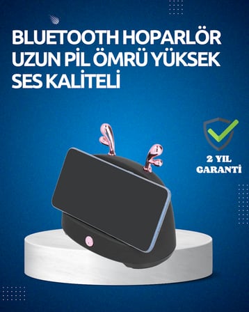 Akıllı Kablosuz Telefon Tutucu ve Stereo Hoparlör – Kolay Kullanım ve Yüksek Ses Kalitesi