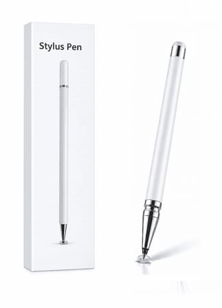 Samsung A4 Uyumlu Dokunmatik Stylus Kalem Disk Uçlu Hassas Beyaz Tablet Telefon Çizim Kalemi