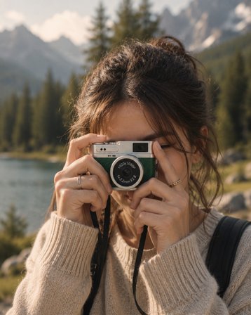 P HD Mini Kamera IPS Ekranlı K Lens Destekli Taşınabilir Dijital Kamera