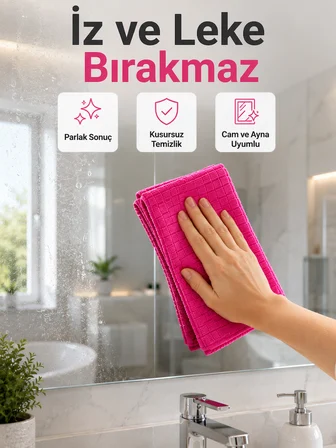 Yüksek Su Emici Mikrofiber Temizlik Bezi Cam, Mutfak ve Banyo Temizliği