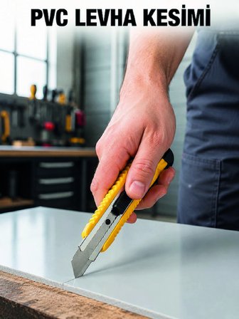 5’li Profesyonel Metal Falçata Seti Ergonomik Saplı Çok Amaçlı Kesici Maket Bıçağı