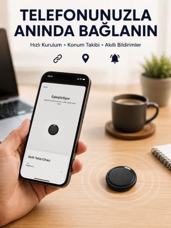 AirTag Akıllı Eşya Takip Cihazı Apple ve Android Uyumlu Uzun Pil Ömürlü