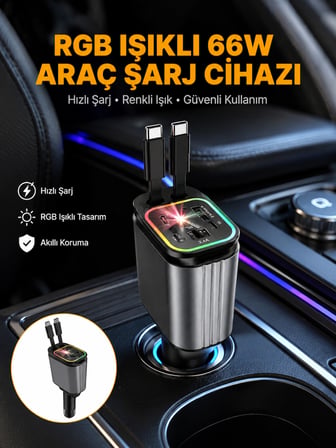 Kia, Seat, Mazda, Mitsubishi Araçlar için Çok Fonksiyonlu Araç Şarj Adaptörü Yeni Nesil