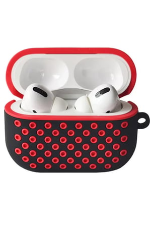 Apple Airpods Pro  (.nesil) Spor Delikli Kılıf - Siyah-Kırmızı