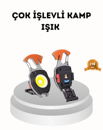 Çok Fonksiyonlu Anahtarlık Fener – Güçlü LED Işıklı, Şarjlı, Düdüklü ve Tornavidalı Mini El Feneri