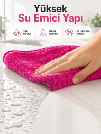 Mikrofiber Temizlik Bezi Cam, Ayna, Mobilya ve Tezgah İçin
