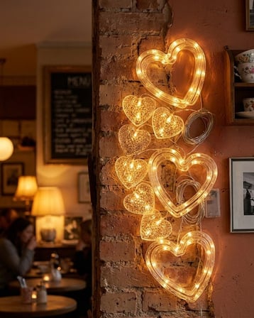 Toptanbulurum Kalp Neon Gece Lambası Beyaz Masa Üstü
