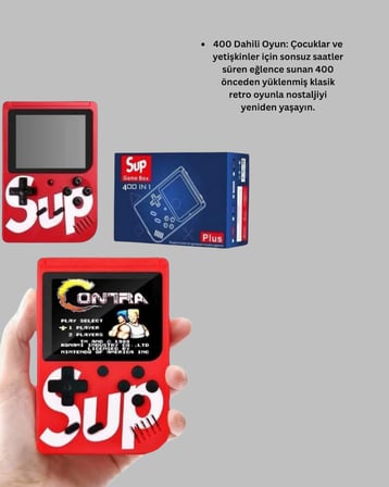 TV Çıkışlı Mini Retro El Konsolu 400 Oyunlu