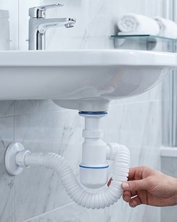 Lavabo Gider Borusu Esnek Hortumlu Sifon Seti Koku Önleyici Dayanıklı Tasarım