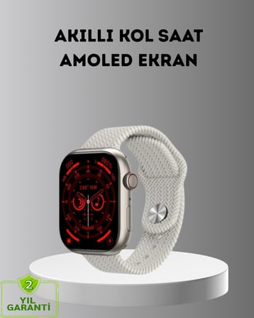 Akıllı Saat Kablosuz Şarjlı Bluetooth 5.2 Arama Bildirim Sesli Asistan 420 mAh