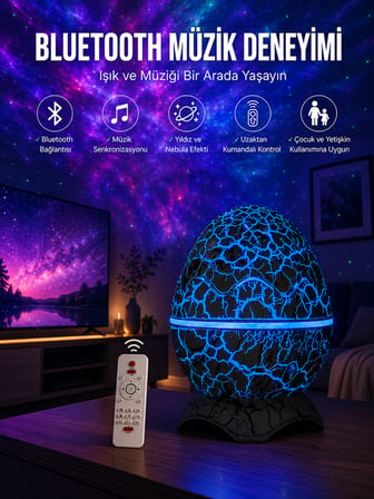 Dinozor Speaker Renk Değiştirme Projeksiyon Modu Bluetooth Hoparlör Gece Lambası Yeni Nesil