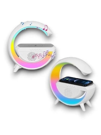 Google Dijital Kablosuz Şarj Özellikli Bluetooth Hoparlör Gece Lambası