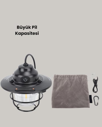 Dekoratif ve Fonksiyonel Taşınabilir Kamp Gece Lambası