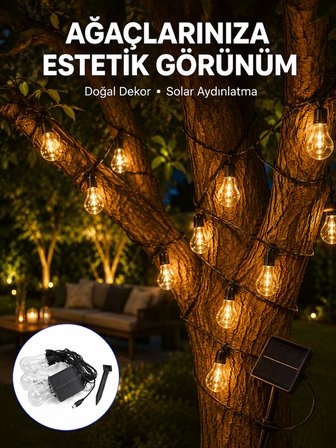 Solar Dekoratif LED Ampul Işık Bahçe Çit Balkon ve Veranda Süsleme Aydınlatması