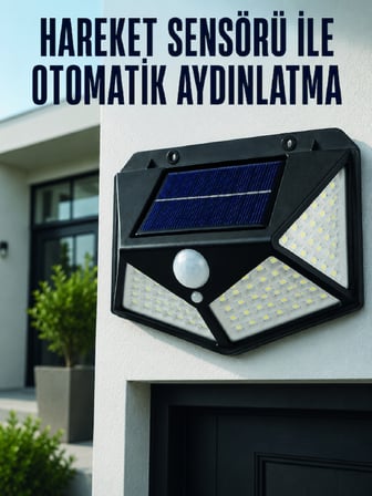 Hareket Sensörlü Güneş Enerjili Duvar Lambası Dış Mekan İçin Güçlü LED Aydınlatma