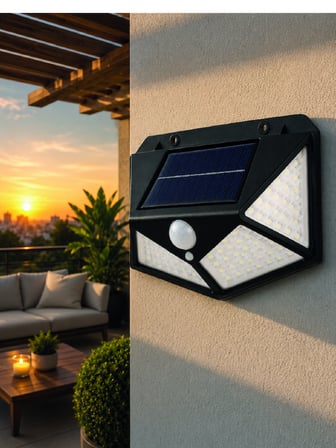 Hareket Sensörlü Güneş Enerjili Duvar Lambası Dış Mekan İçin Güçlü LED Aydınlatma