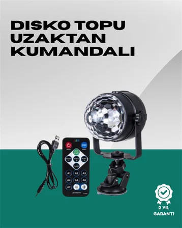 7 Farklı Aydınlatma Modu ve Ses Sensörlü Disko Topu Lambası