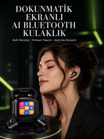 Yeni Nesil Dokunmatik Ekranlı AI Kablosuz Kulaklık