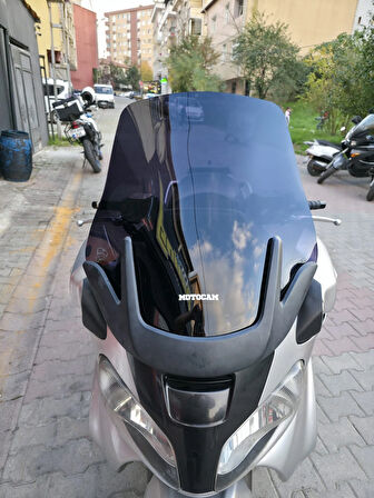 MOTOCAM Suzuki Burgman 650 Siperlik Ön Cam 2001-2004 Model 60cm Siyah Renkli 4mm