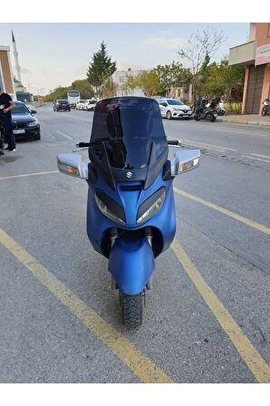 Suzuki Burgman 650 Siperlik Ön Cam 2005 2018 Model 65cm Siyah Renkli 4mm ORTA BOYLU CAM