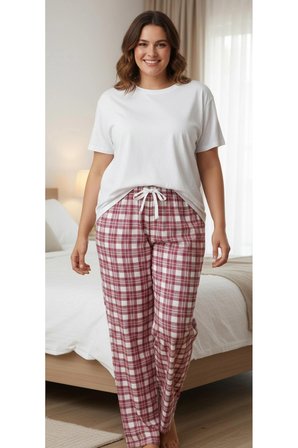  Kadın Büyük Beden Pamuklu İnce Nefes Alan Kumaş Pijama Altı (XL dan 3XL bedene kadar uyumludur)