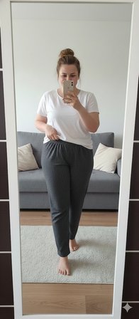  Kadın Büyük Beden Pamuklu İnce Nefes Alan Kumaş Pijama Altı (XL dan 3XL bedene kadar uyumludur)