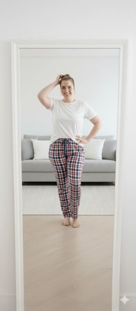  Kadın Büyük Beden Pamuklu İnce Nefes Alan Kumaş Pijama Altı (XL dan 3XL bedene kadar uyumludur)