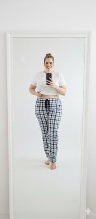  Kadın Büyük Beden Pamuklu İnce Nefes Alan Kumaş Pijama Altı (XL dan 3XL bedene kadar uyumludur)