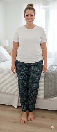  Kadın Büyük Beden Pamuklu İnce Nefes Alan Kumaş Pijama Altı (XL dan 3XL bedene kadar uyumludur)