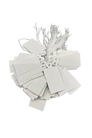 Büyük Boy Beyaz Renk 3/2cm 80 Adet Karton İpli Fiyat Etiketi