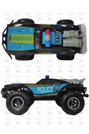 46 Cm 2.4 GHZ Büyük Boy Uzaktan Kumandalı  Sesli  Hızlı Full Fonksiyon Şarjlı Polis  Arabası (Mavi)