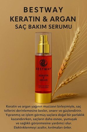 KERATİN VE ARGAN HAIR CARE SERUM.