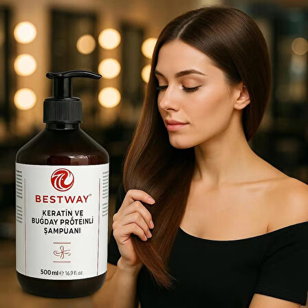 KERATİN VE BUĞDAY PROTEiNLİ ŞAMPUANI