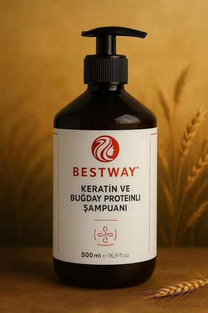 KERATİN VE BUĞDAY PROTEiNLİ ŞAMPUANI