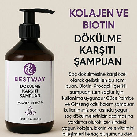 KOLOJEN VE BİOTİN DÖKÜLME KARŞITI ŞAMPUAN