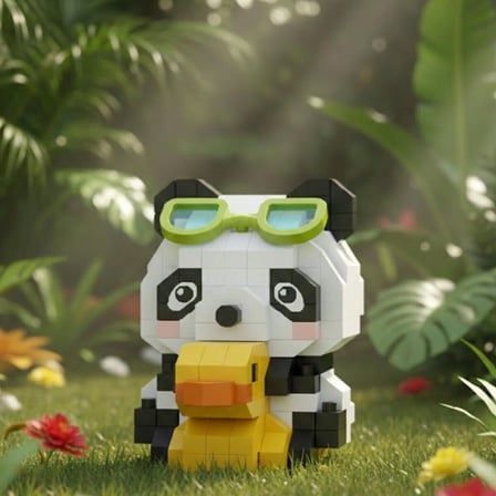 LZ- LOZ ÖRDEKLİ PANDA  PARÇA BLOCK OYUNCAK-MİNİ POŞET