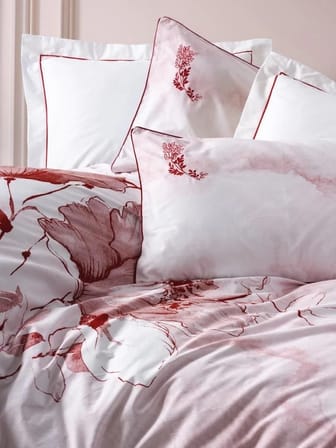 Cotton Box Çift Kişilik Elit Saten Nevresim Takımı Gules Kırmızı
