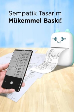 C Pembe Mini Yazıcı Taşınabilir Termal Yazıcı Kablosuz Bağlantı AP Kontrol Cep Yazıcısı